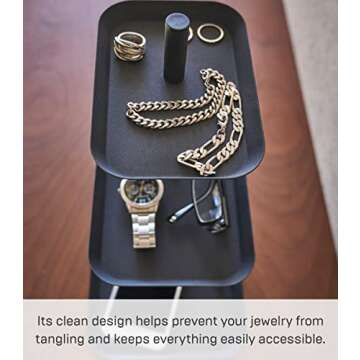 Yamazaki Home Tower 3-Tier Accessory Tray - Jewelry Holder & Storage Organizer - Steel