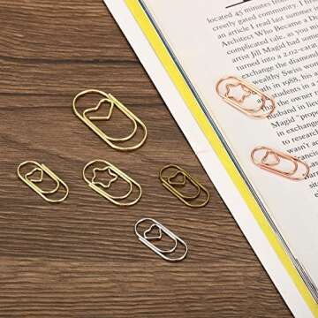 MECCANIXITY Paper Clip Heart-Shaped Cute Decorative Fun Clips Bookmarks 0.8 Inch Silver Tone for Organize Office Home, Pack of 100