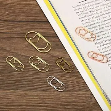 MECCANIXITY Paper Clip Heart-Shaped Cute Decorative Fun Clips Bookmarks 0.8 Inch Silver Tone for Organize Office Home, Pack of 100