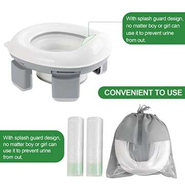 INNOWEST® Travel Potty, Toddler travel potty, Portable toddler potty, travel potties foldable, toddler potty folding toilet, apply to seat emergency toilet for car, outdoor, indoor toilet, (pink)