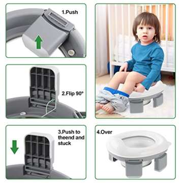 INNOWEST® Travel Potty, Toddler travel potty, Portable toddler potty, travel potties foldable, toddler potty folding toilet, apply to seat emergency toilet for car, outdoor, indoor toilet, (pink)
