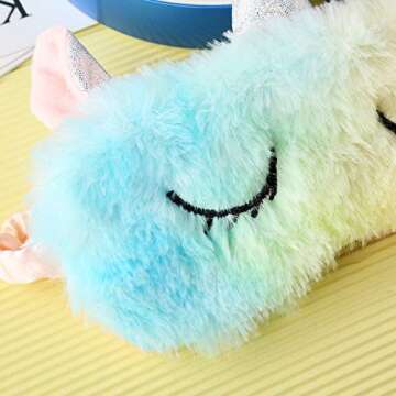 Kids Sleep Masks - 2 Pack Unicorn Eye Masks for Princesses