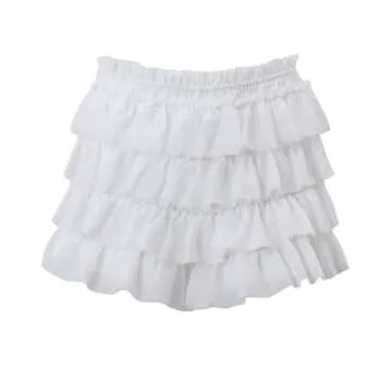 OCUH Y2K Women's Sexy Baby Dolls Pajamas Set Square Neck Knitted Lace Up Cardigan Long Sleeve Top Cake Short Skirt (White,S,Small)