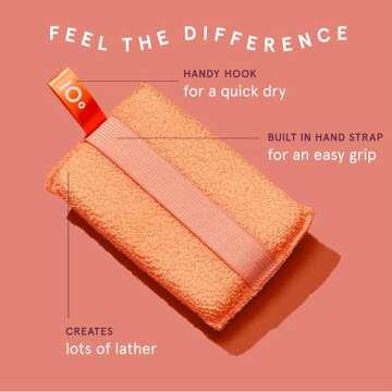 Cleanlogic Bath and Body Exfoliating Body Scrubber, Large Exfoliator Tool for Smooth and Softer Skin...