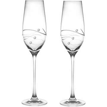 Champagne Flutes with Swarovski - Made in Europe