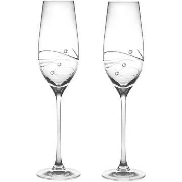 Champagne Flutes with Swarovski - Made in Europe