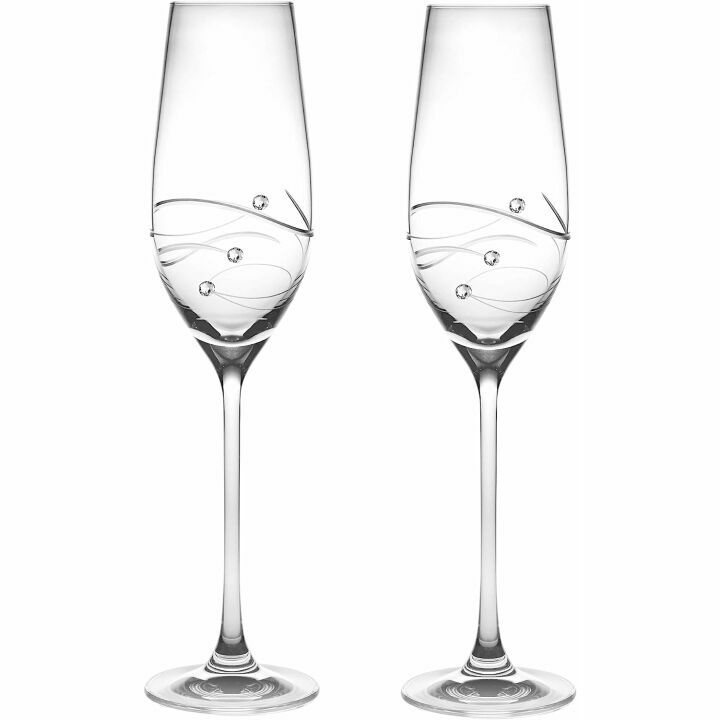 Champagne Flutes with Swarovski - Made in Europe
