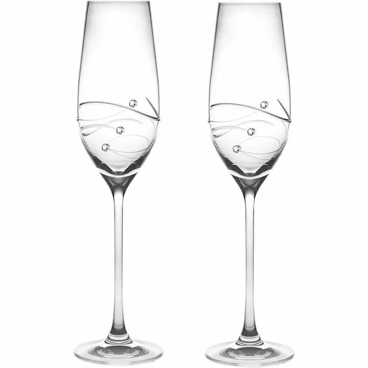 Champagne Flutes with Swarovski - Made in Europe