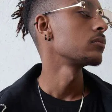 Jstyle Hypoallergenic Small Hoop Earrings for Men Women 316L Surgical Stainless Steel Gold/Black/Silver Hoop Earrings for Sensitive Ears Mens Hoop Huggie Earrings Ear Piercing Jewelry Set 12mm