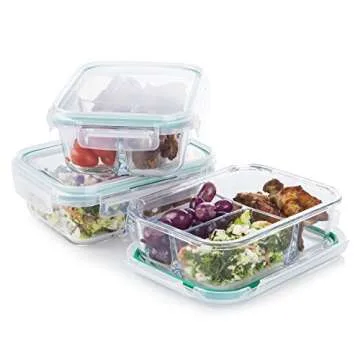High-Quality 3 Compartment Glass Meal Prep Containers