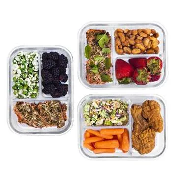 High-Quality 3 Compartment Glass Meal Prep Containers