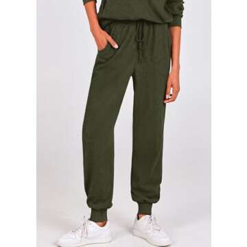 PRETTYGARDEN Womens 2 Piece Sweatsuits Set Long Sleeve Half Zip Pullover Sweatshirt Joggers Sweatpants Fall Outfits Tracksuit (Army Green,X-Large)