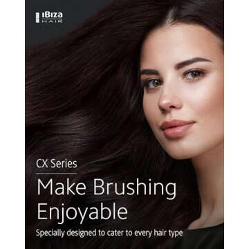 Ibiza Hair Oval Brush (CX8) | Ergonomic Carbonized Wood Design for Long Hair Detangling