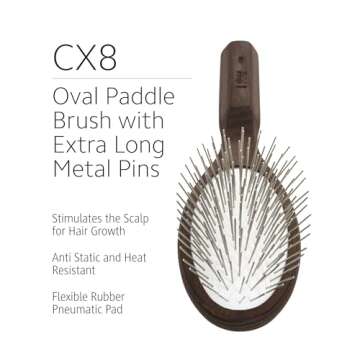 Ibiza Hair Oval Brush CX8 | Carbonized Wood for Detangling
