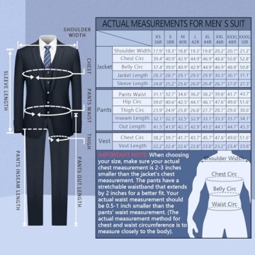 Navy Blue Slim Fit 3 Piece Men's Suit Set