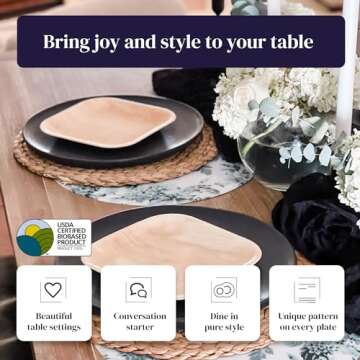 Kijani Palm Leaf Plates | Bamboo Plates Disposable Like | 10 Inch Square 20 Pack | Biodegradable, Co...