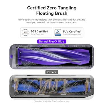 Narwal Freo X Ultra Robot Vacuum and Mop Combo, 8200Pa Robot Mop & Vacuum, Auto Mop Drying/Washing, Self-Empty, Zero-Tangling, DirtSense™, Maintenance-Free Base Station (Renewed)