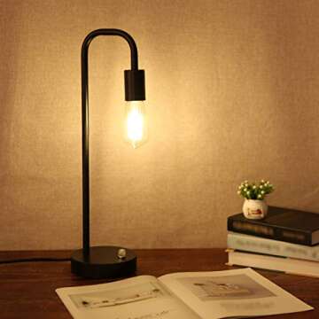 Tomshine USB Bedside Lamp, Stepless Dimming Modern Nightstand Lamp with Two USB Charging Ports for Bedroom (LED Bulb Included) (19.69in)