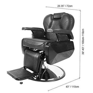 Semper OKAKOPA Reclining Salon Chairs for Hair Stylist, Heavy Duty Barber Chairs Salon Chair for Hai...