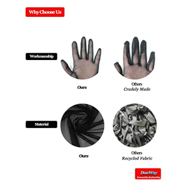 DooWay Women's Long Tulle Gloves - Elegant Touchscreen Mesh