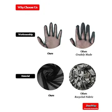 DooWay Women's Long Tulle Gloves - Elegant Touchscreen Mesh