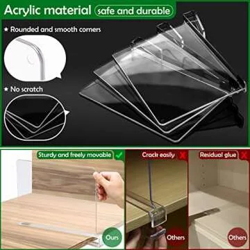 Consevisen Shelf Dividers for Closet Organization and Storage, 10 Pack Acrylic Clear Closet Shelf Di...