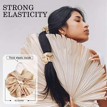 SUTHIA 60 Pack Silk Satin Scrunchies - No Damage Hair Ties