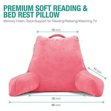 Vekkia Reading & Bed Rest Pillow: Premium Comfort with Support Arms,