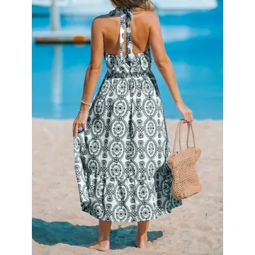 CUPSHE Halterneck Sleeveless Midi Dress for Summer