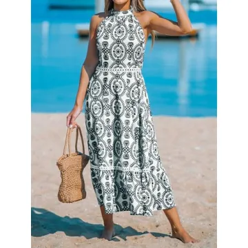 CUPSHE Halterneck Sleeveless Midi Dress for Summer