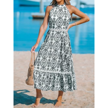 CUPSHE Halterneck Sleeveless Midi Dress for Summer