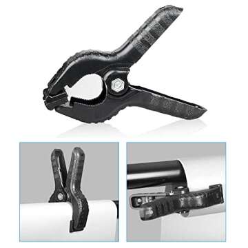 HYJ-INC Photo Background Support System with 8.5 x 10ft Backdrop Stand Kit, 100% White Cotton Muslin Backdrop,Clamp, Carry Bag for Photography Video Studio