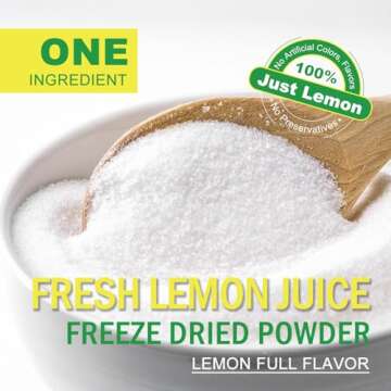 TALCUFON Freshly Squeezed Lemon Powder 10 Oz, Just Cold Pressed, Freeze Dried Lemon Juice Powder No Added Sugar, Gluten Free, Non-GMO Great Flavor for Drinks, Smoothie, & Beverages 284G