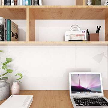 Livelynine Glossy White Peel and Stick Wallpaper for Cabinets