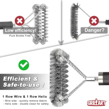 GRILLART Safe & Efficient Grill Brush for All Grills