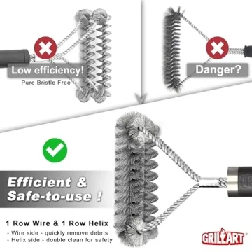 GRILLART Safe & Efficient Grill Brush for All Grills
