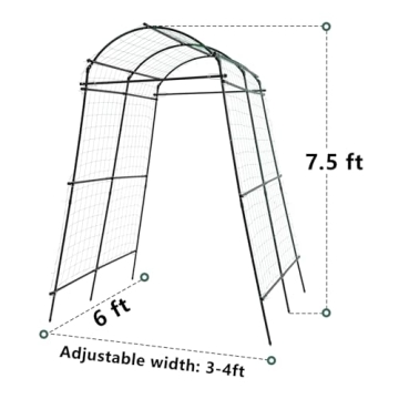 SUMGROW 7ft Garden Arch Trellis for Climbing Plants