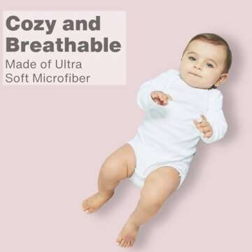 Everyday Kids 2-Pack Fitted Crib Sheets, 100% Soft Breathable Microfiber Baby Sheet, Fits Standard Size Crib Mattress 28in x 52in, Pink Nursery Sheet and White Nursery Sheet