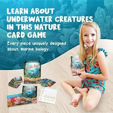 Genius Games Ecosystem: Coral Reef - A Mensa Recommended Family Card Game About Aquatic Animals, Their Habitats & Food Chain | A Light Educational Marine Biology Board Game for Kids and Families