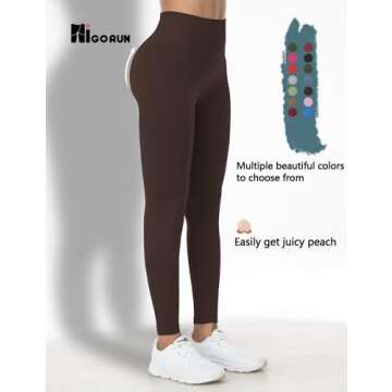 HIGORUN High Waist Scrunch Butt Lift Leggings for Women
