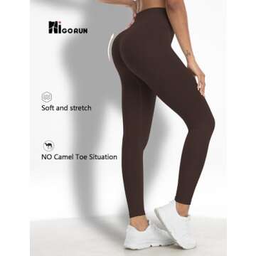HIGORUN High Waist Scrunch Butt Lift Leggings for Women