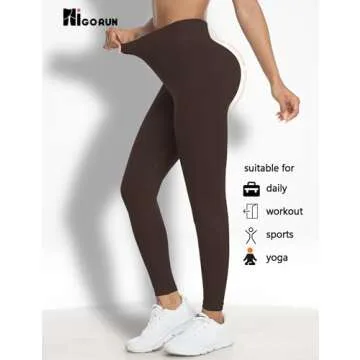 HIGORUN High Waist Scrunch Butt Lift Leggings for Women