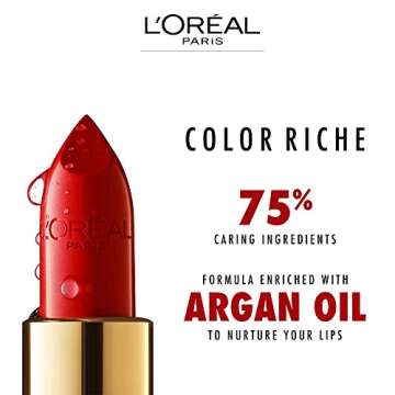 L’Oréal Paris Colour Riche Original Creamy, Hydrating Satin Lipstick with Argan Oil and Vitamin E...