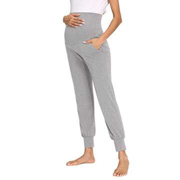 fitglam Women's Maternity Pants Over Belly Lounge Pajamas Clothes Pregnancy Must Haves Joggers with ...