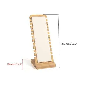 TANG SONG Small Size Bamboo Leather Soft Mat Multiple Necklace Display Stand and Organizer for Home ...