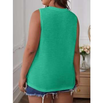 Bliwov Womens Fashion Tank Tops Crewneck Loose Fit Basic y2k Going Out Clothes Casual Summer Sleeveless Shirts for Women 2025 Dark Green