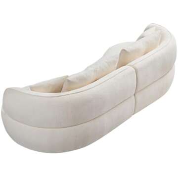 Modular Sectional Curved Sofa, 109 Inch Boucle Fabric Upholstered Sofa Couch, Oversized Modern 3 Seater Minimalist Comfy Deep Seat Sofas Set for Living Room, Home Office, Bedroom, Apartment, Beige