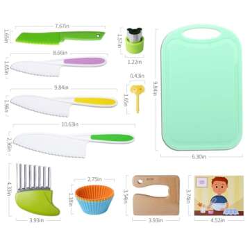 Kids Knife Set for Real Cooking - Toddler Friendly Cooking Tools