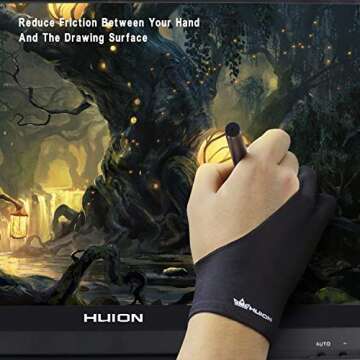 HUION Artist Glove for Drawing Tablet (1 Unit of Free Size, Good for Right Hand or Left Hand) - Cura CR-01