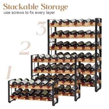 Elegant Stackable Wine Rack for 36 Bottles